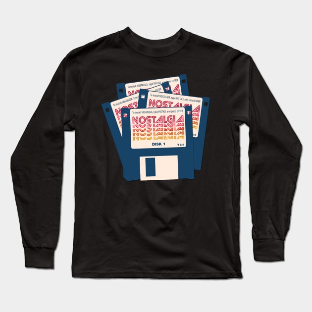 Nostalgia Floppy Disk Version 2.0 Long Sleeve T-Shirt by Sachpica